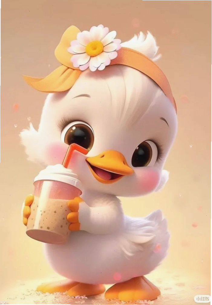 Hình nền con vịt dễ thương với màu sắc tươi tắn