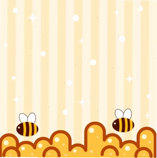 Hình nền dạng tổ ong hoạt hình dễ thương với tông màu vàng ấm áp