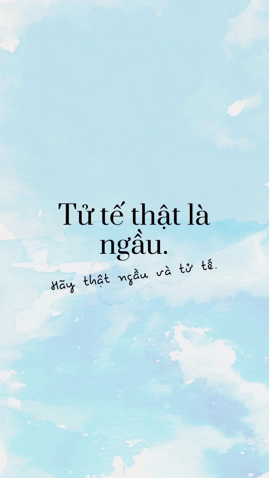 Hình nền điện thoại basic xanh ngọc lam với họa tiết màu nước đơn giản