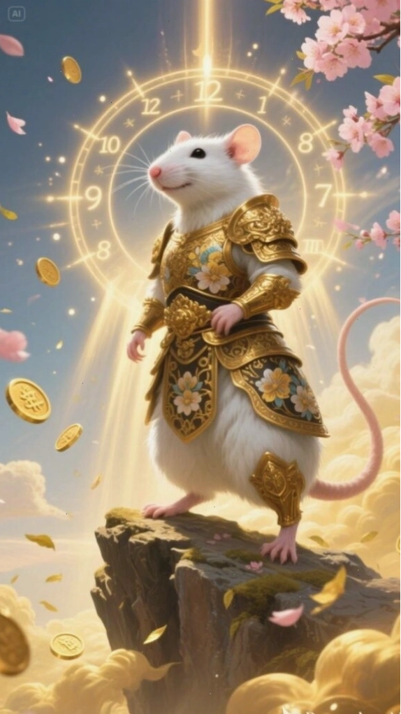 Hình nền điện thoại chuột Tý cute mang may mắn