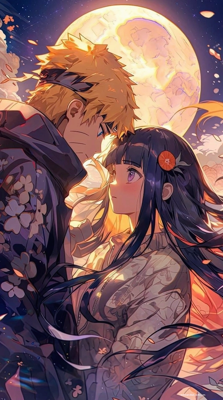 Hình nền điện thoại Naruto với tông màu cam chủ đạo