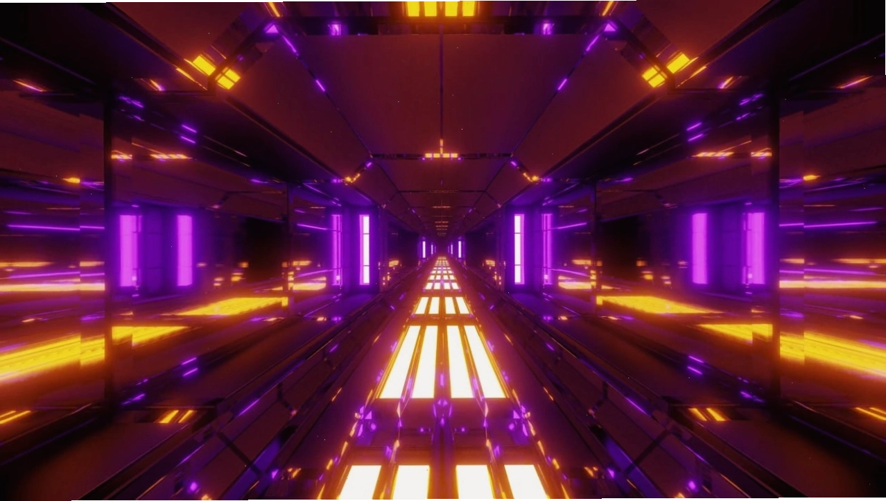 Hình nền động 3D mô phỏng đường hầm với hiệu ứng scifi