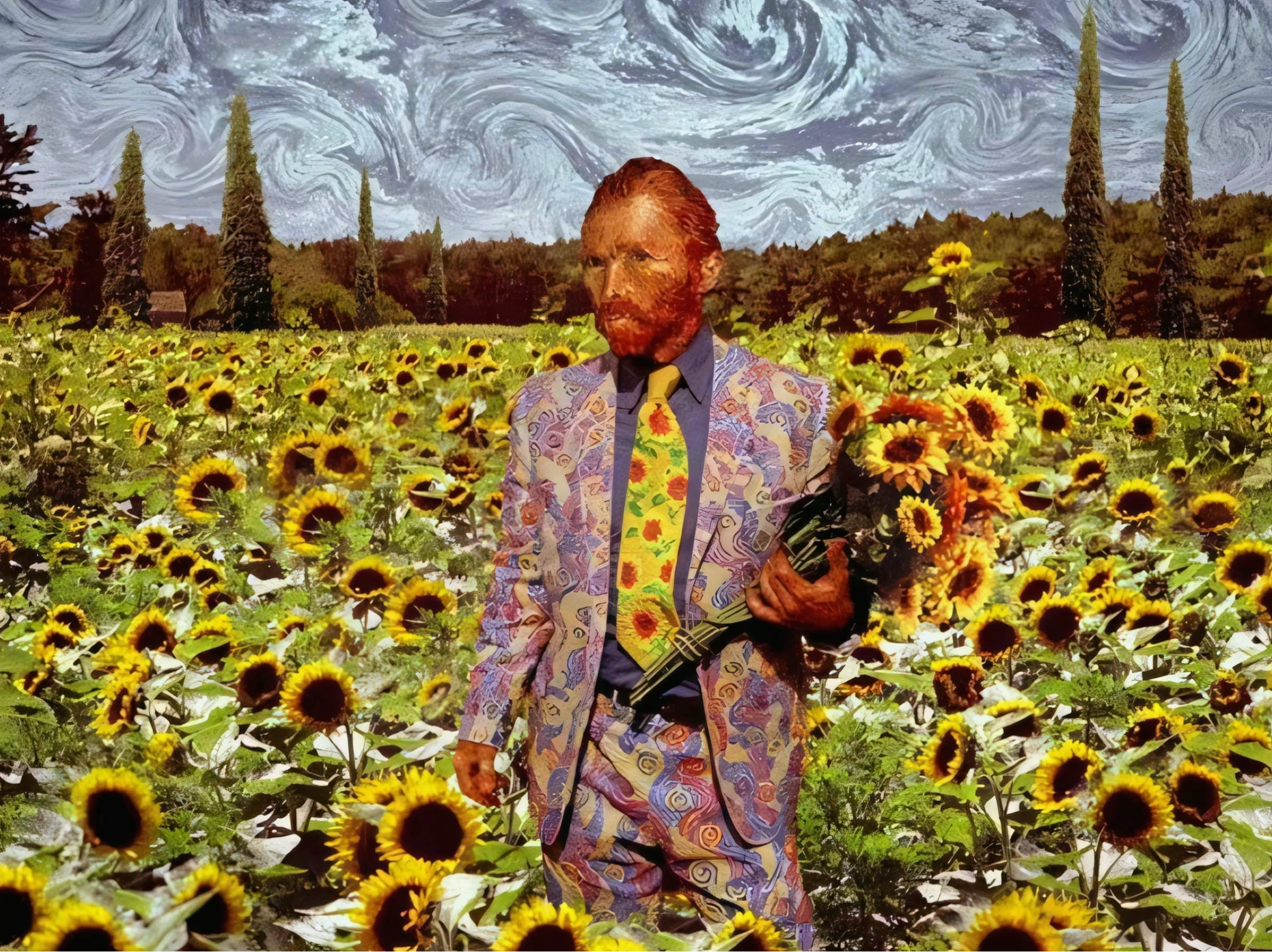 Hình nền hoa hướng dương Van Gogh