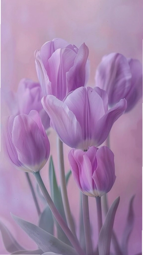 Hình nền hoa tulip tím mơ màng, lãng mạn và đầy cuốn hút