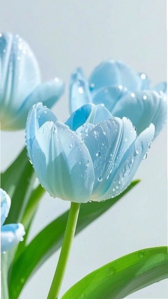 Hình nền hoa tulip trắng với phong cách tối giản