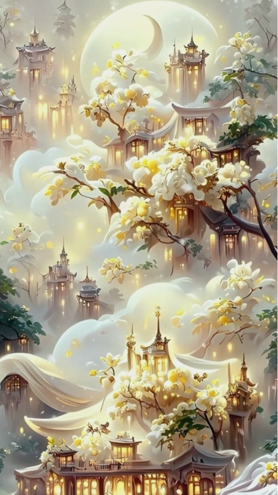 Hình nền lâu đài vàng ngọc, biểu tượng của vinh hoa phú quý