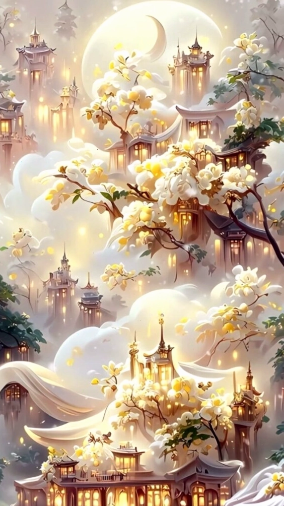 Hình nền lâu đài vàng ngọc thịnh vượng cho người mệnh Kim