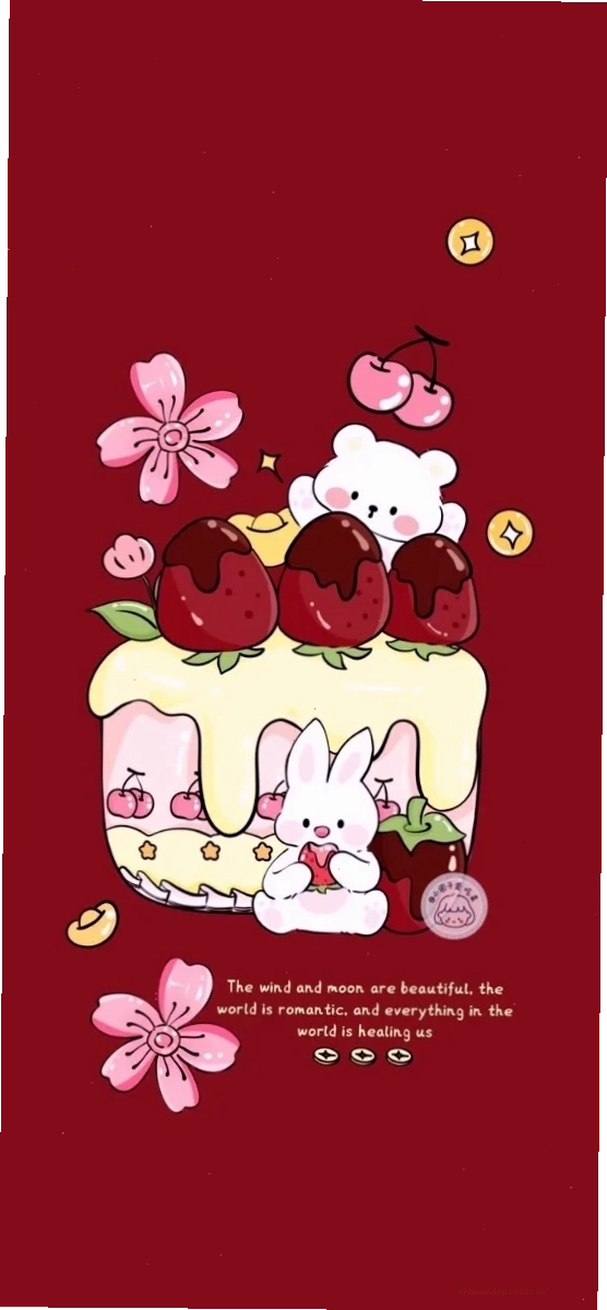 Hình nền màu đỏ cute với họa tiết chấm bi
