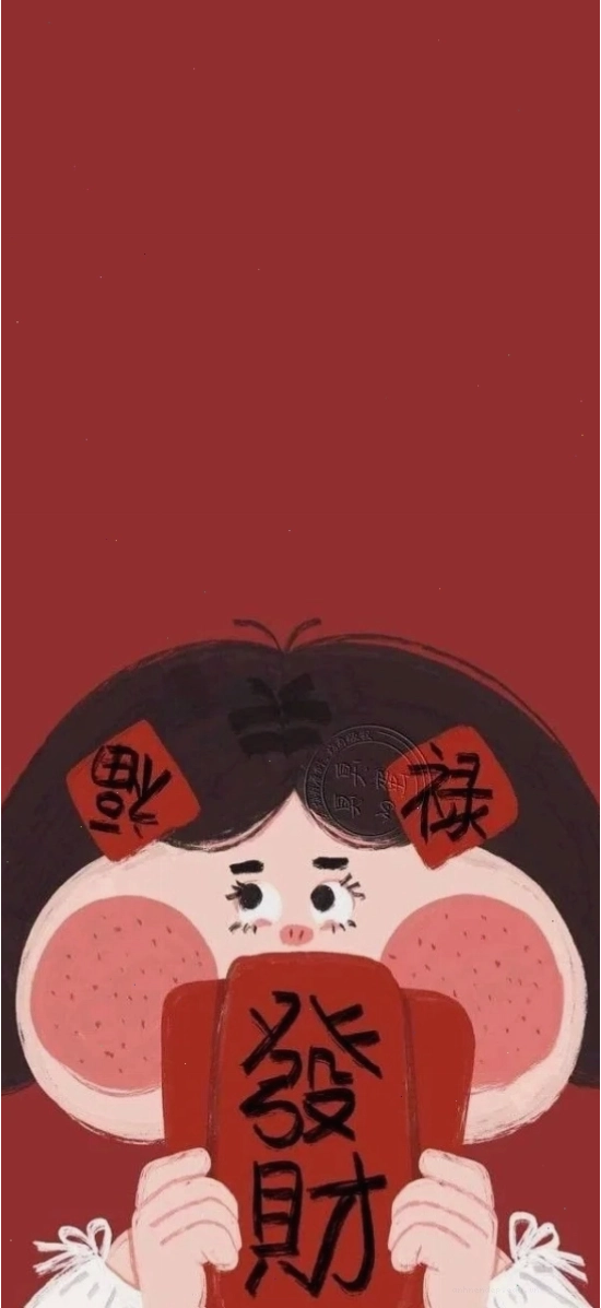 Hình nền màu đỏ cute với phong cách tối giản và đường nét