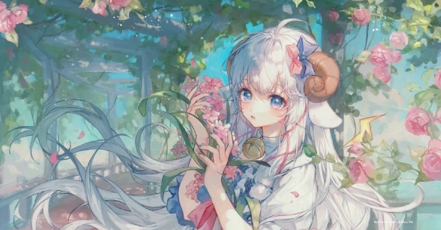 Hình nền máy tính Anime cô gái ngồi bên cửa sổ