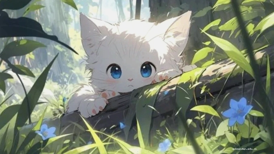 Hình nền máy tính Anime cô gái trong khu vườn