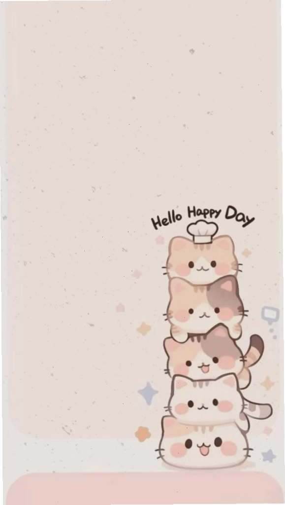 Hình nền máy tính chibi với các yếu tố thiên nhiên