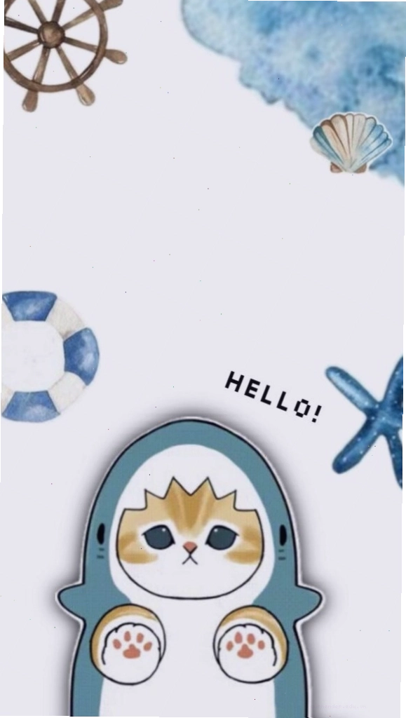 Hình nền máy tính chibi với nhân vật đang thưởng thức đồ uống