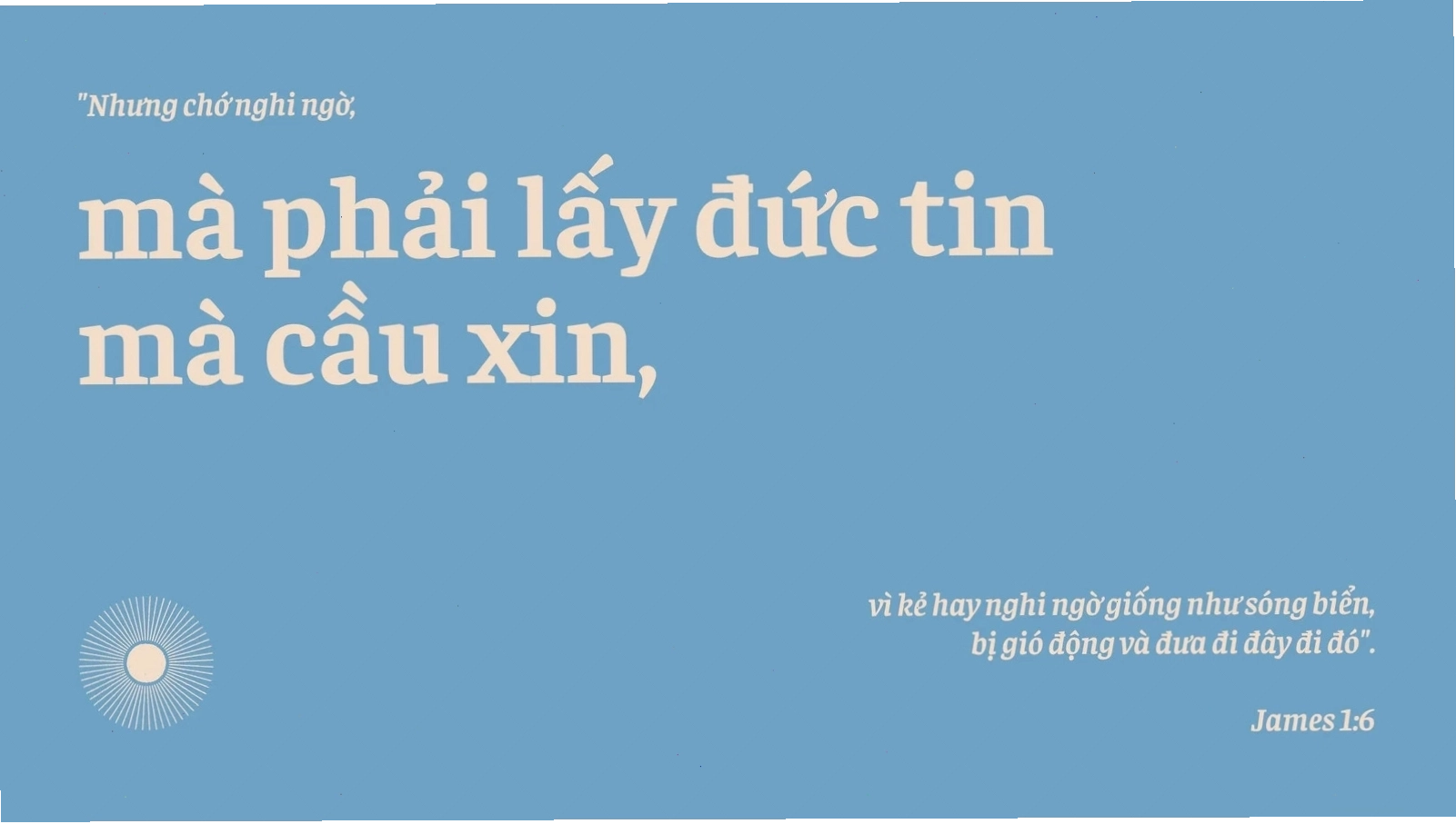 Hình nền máy tính với câu Kinh Thánh về tình yêu thương, tông màu xanh dương nhạt và màu be