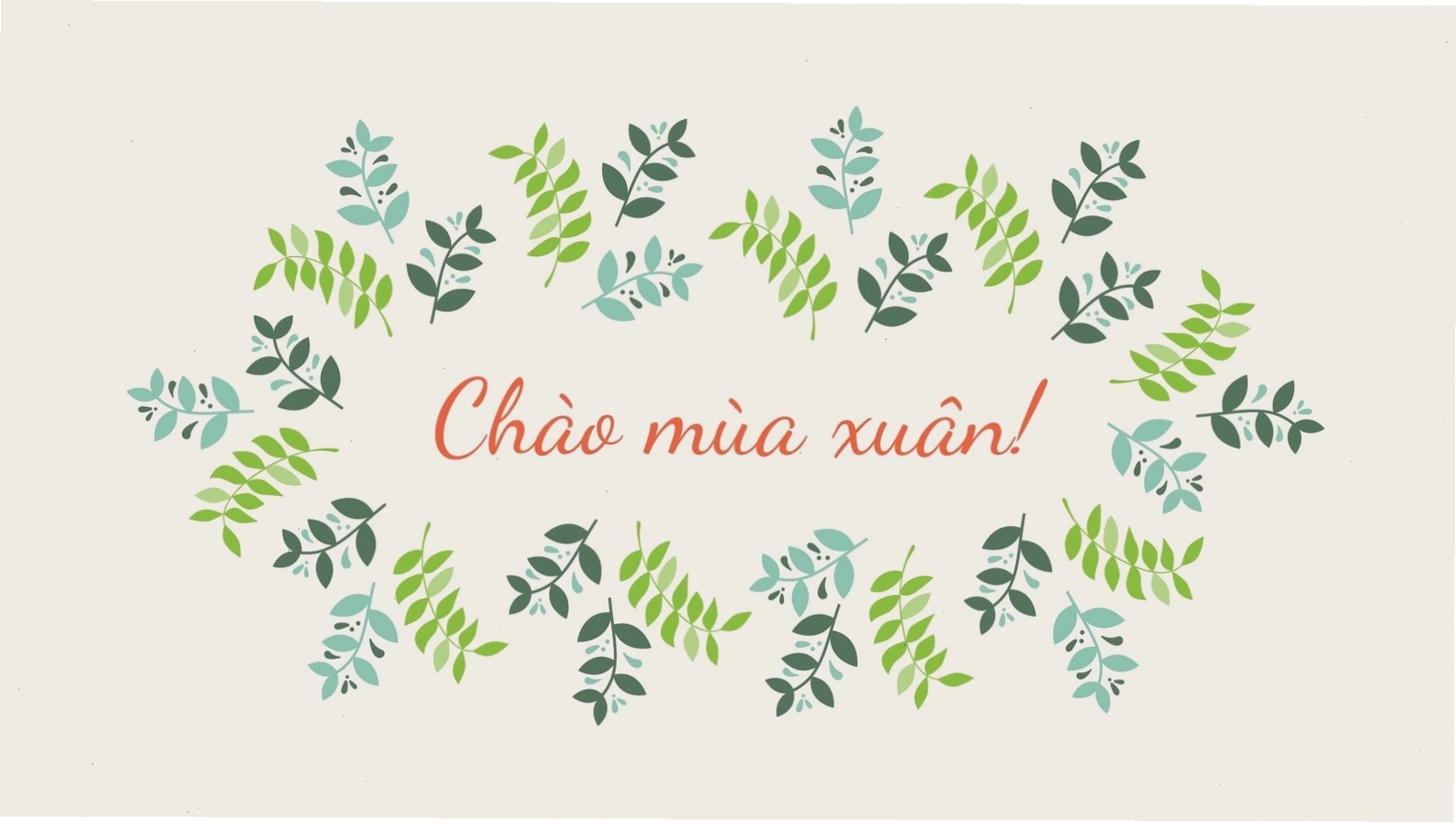 Hình nền mùa xuân với cây xanh và lá cây