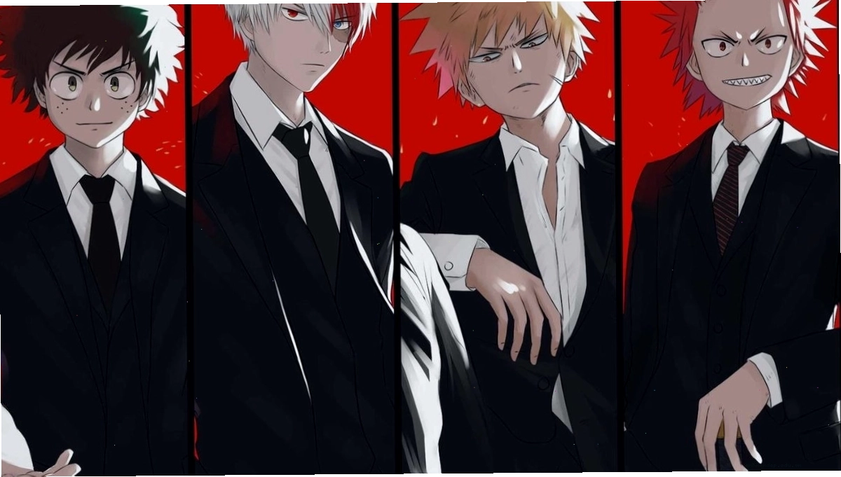 Hình nền nhân vật anime kinh điển, thể hiện tình yêu với các biểu tượng manga