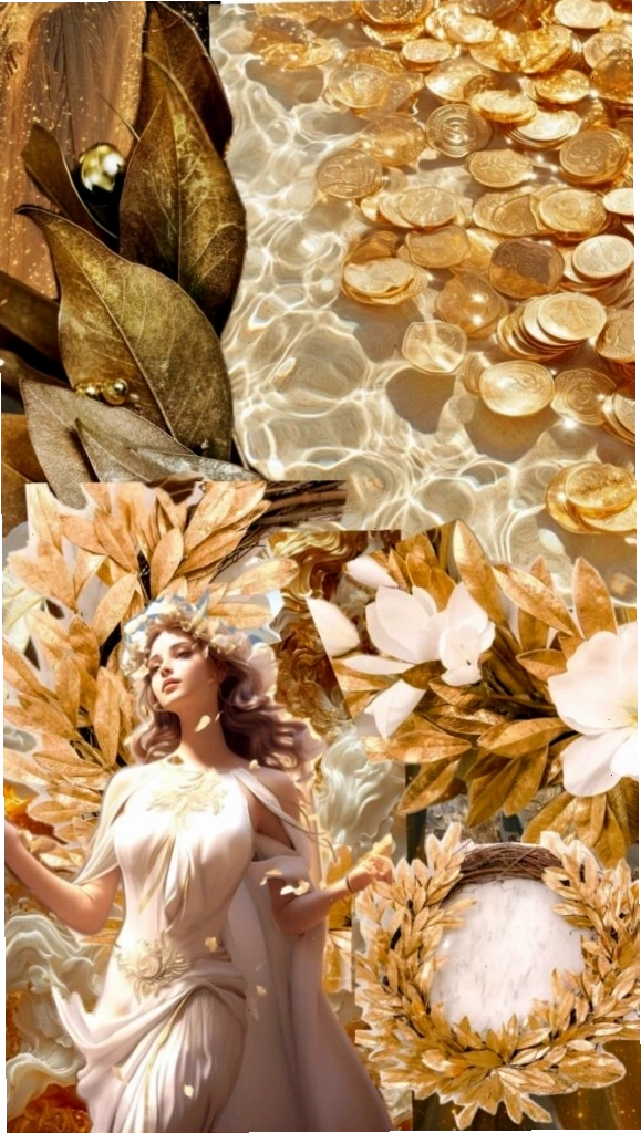 Hình nền nữ thần Aphrodite uy lực với ánh kim lấp lánh