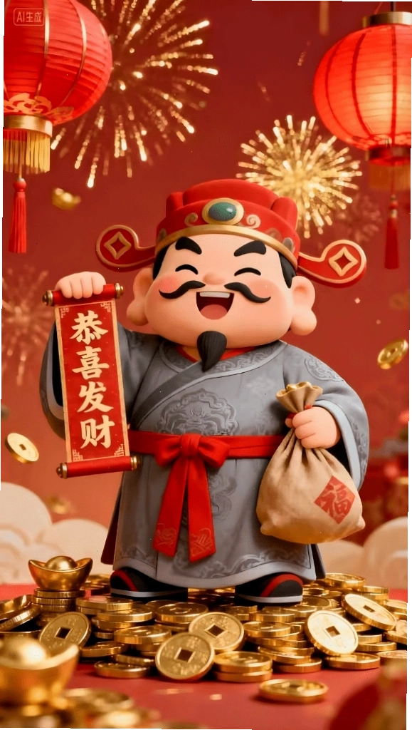 Hình nền Ông Thần Tài thu hút may mắn và tài lộc cho gia chủ