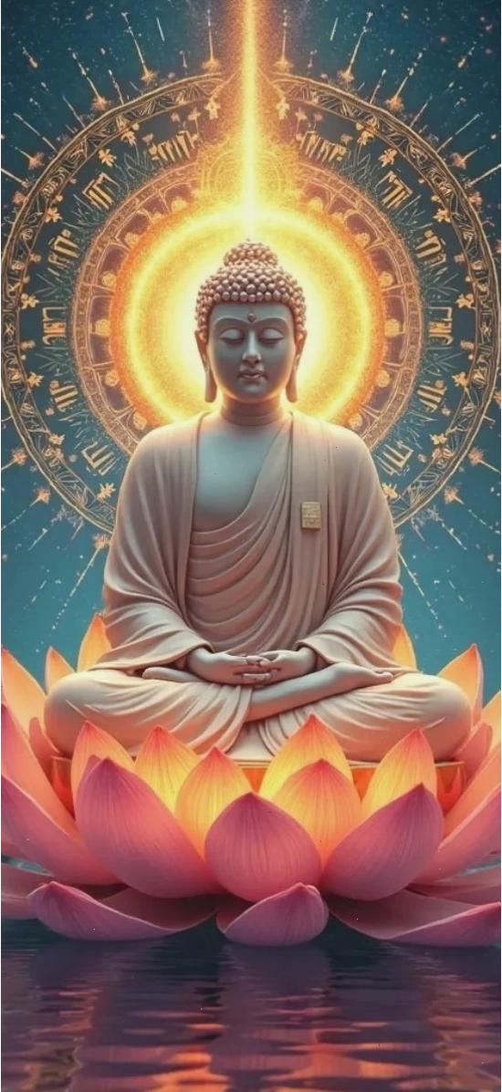 Hình nền Phật A Di Đà ngồi trên đài sen
