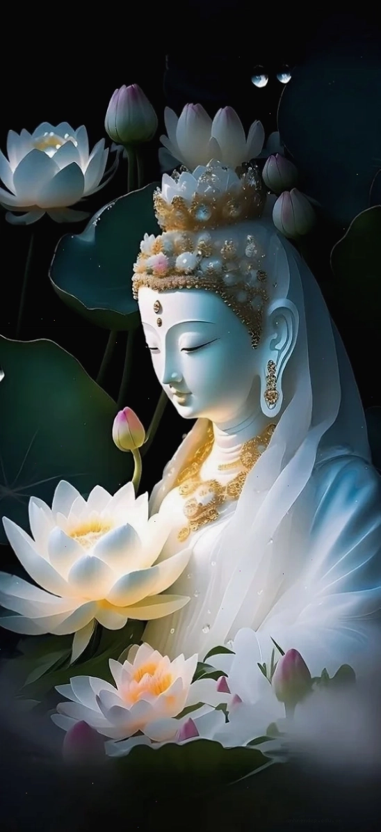 Hình nền Phật giáo với tông màu vàng ấm áp