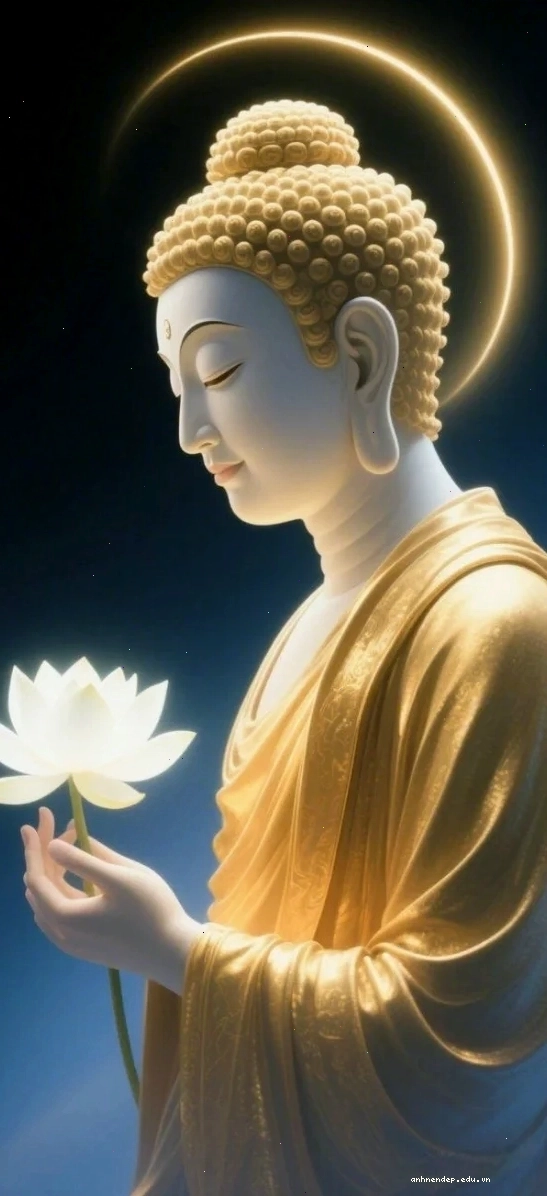 Hình nền Quan Âm Bồ Tát đứng trên đài sen