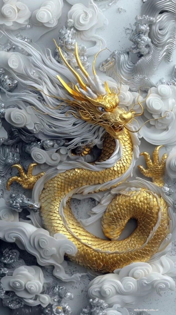 Hình nền rồng vàng uy quyền cho người mệnh Kim