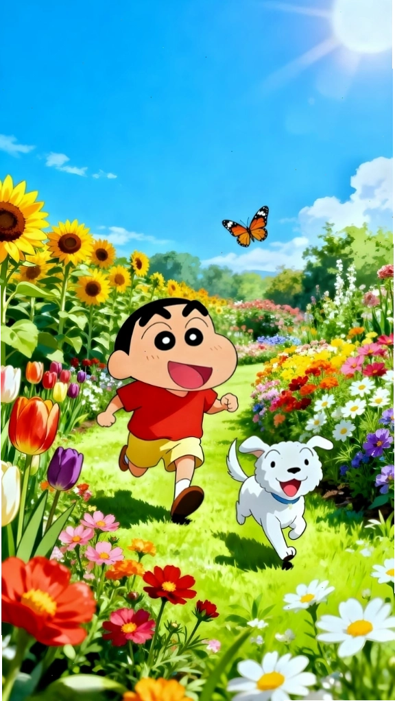 Hình nền Shin vui vẻ và năng động