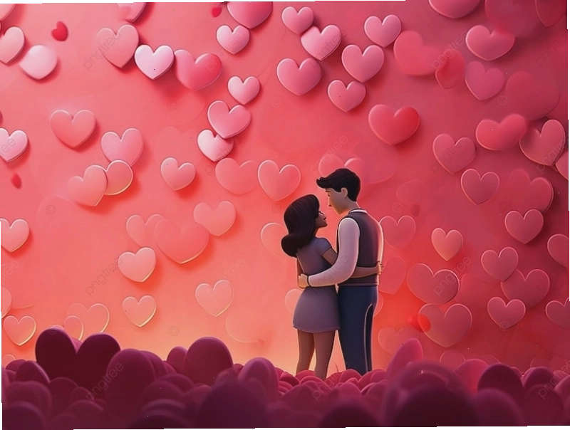 Hình nền trái tim cute với màu sắc tươi sáng và họa tiết đáng yêu