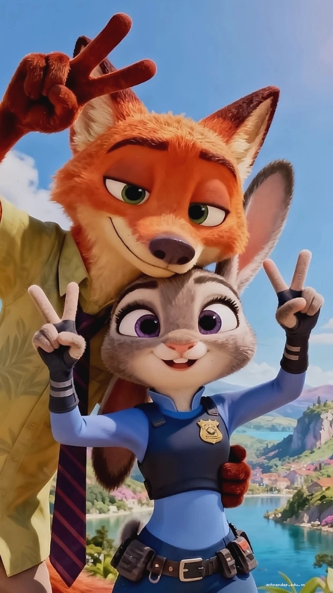 Hình nền Zootopia với chú cáo Nick Wilde đang cười