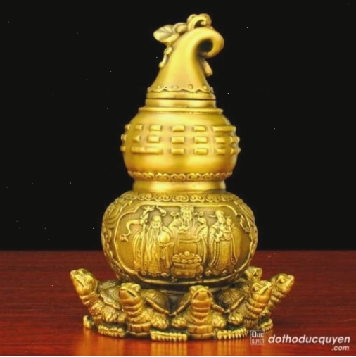 Hồ lô đồng cỡ nhỏ, thích hợp đặt trên bàn thờ hoặc bàn làm việc