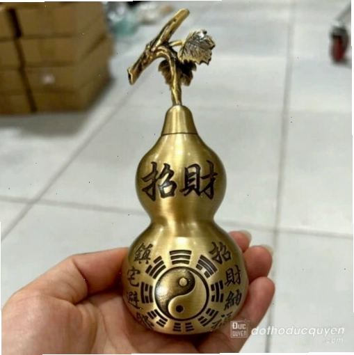 Hồ lô đồng phong thủy cỡ lớn, thích hợp đặt ở phòng khách hoặc bàn làm việc