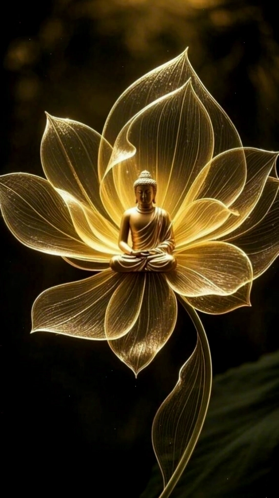 Hoa sen rạng ngời dưới ánh sáng vàng