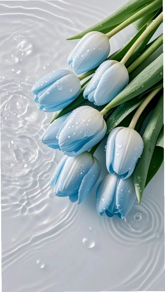 Hoa tulip trắng nở rộ trong vườn