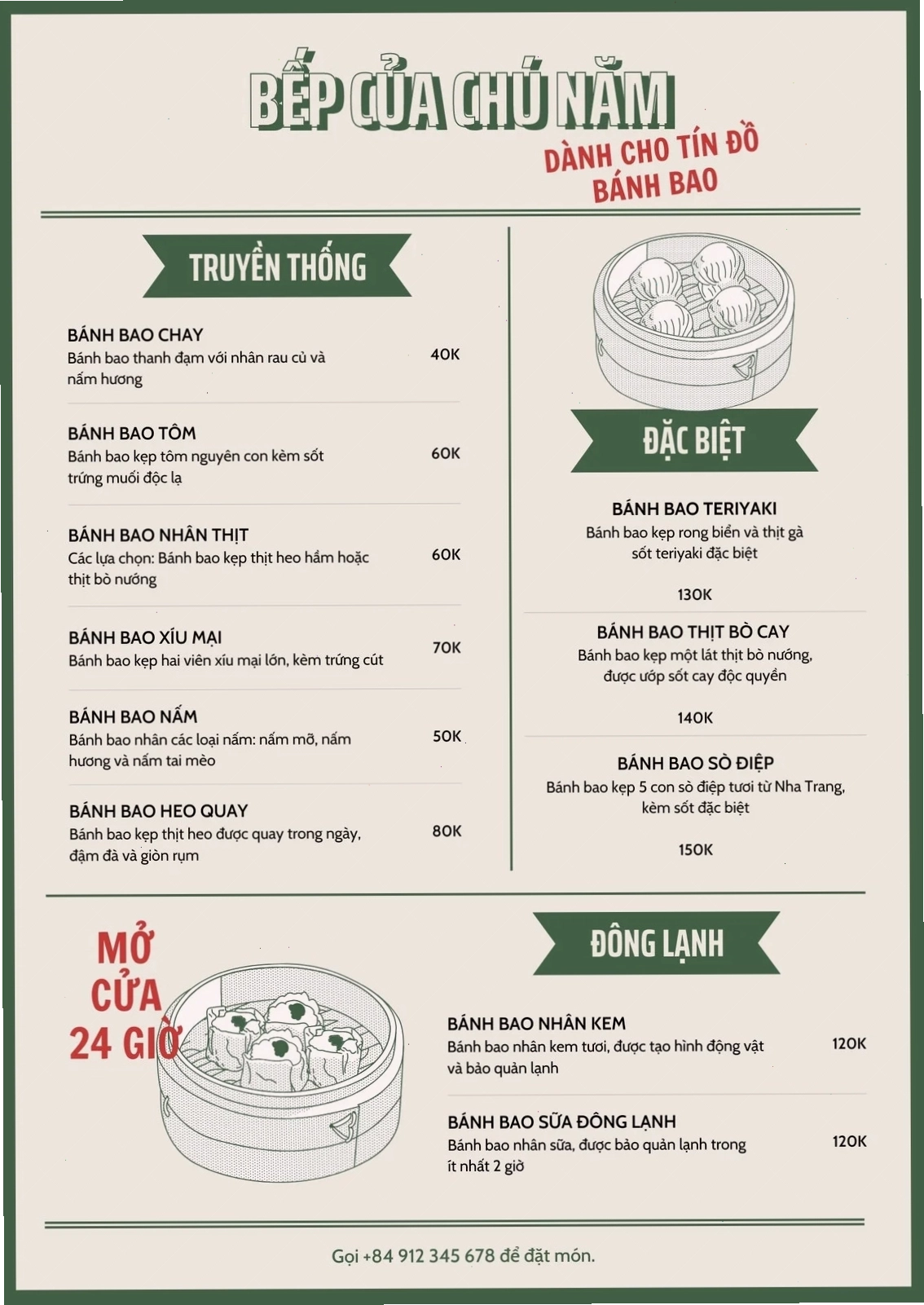 Menu be và xanh lá hoài cổ cho bữa tối châu Á