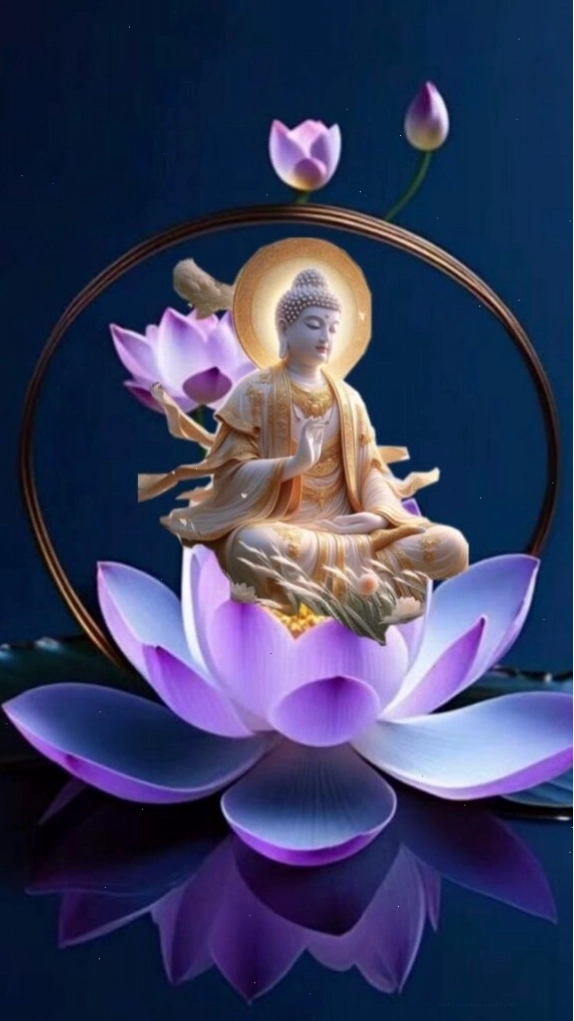 Phật Bà Quan Âm hiện thân trên đài sen thanh thoát