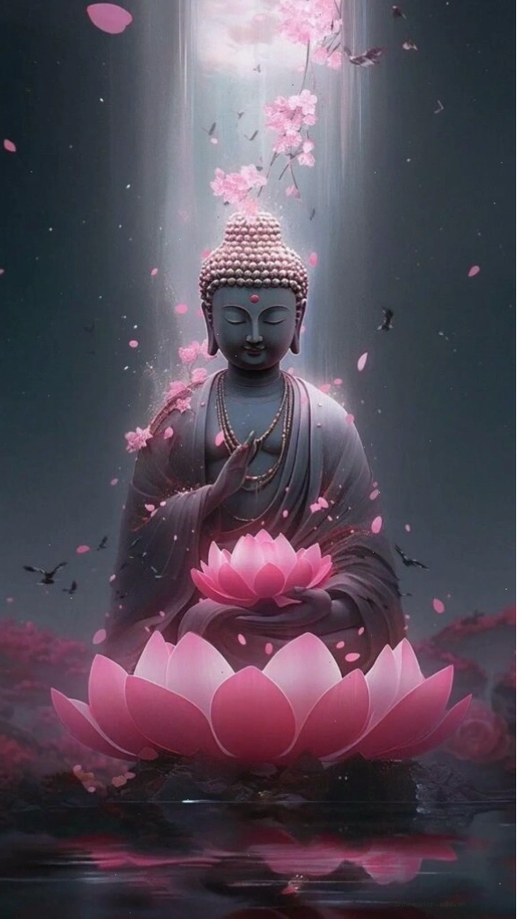 Sen hồng nâng đỡ Đức Phật