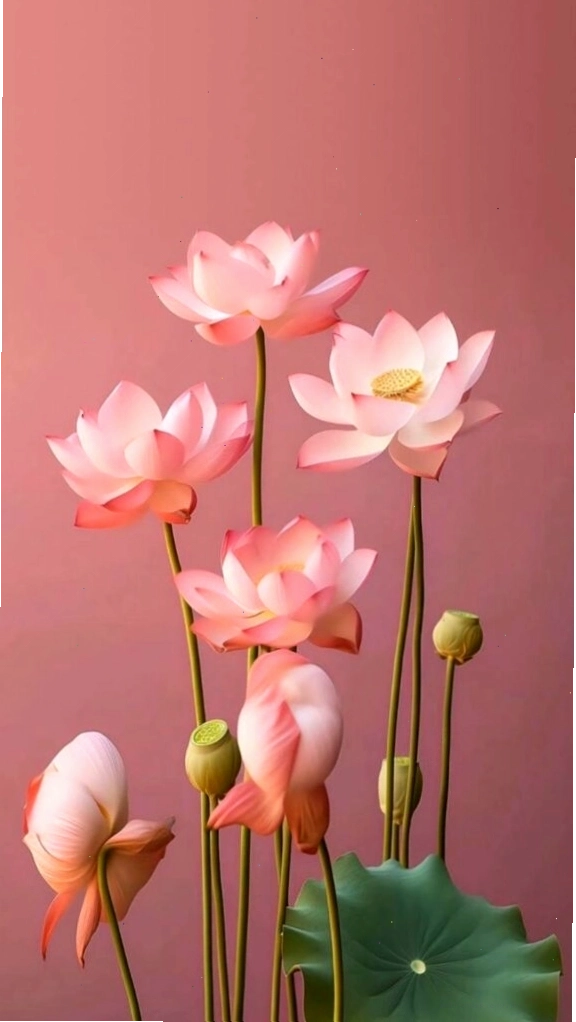 Sen hồng thuần khiết vươn mình đón ánh nắng ban mai