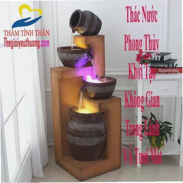 Thác nước phong thủy góc Âu Châu tạo không gian hài hòa