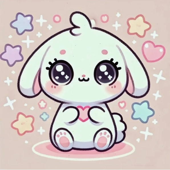 Thỏ cute được vẽ theo phong cách chibi