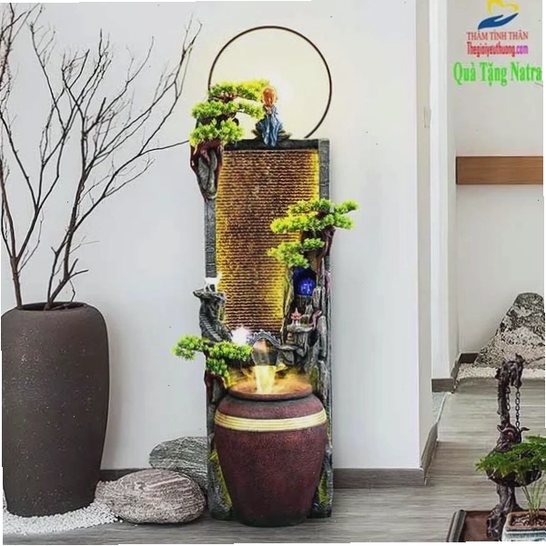 Tiểu cảnh thác nước mini trong nhà với thiết kế tinh tế