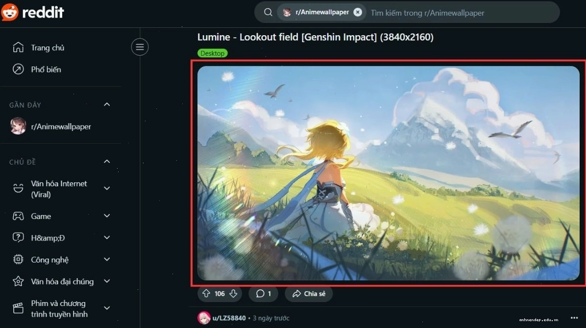 Tìm kiếm hình nền anime yêu thích trên các trang web tải ảnh