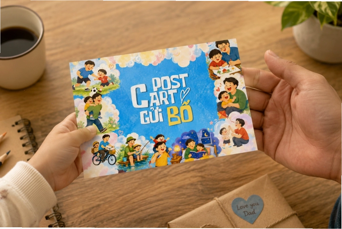 Top 10+ mẫu Postcard vẽ tay, Thiệp mừng ngày của Cha