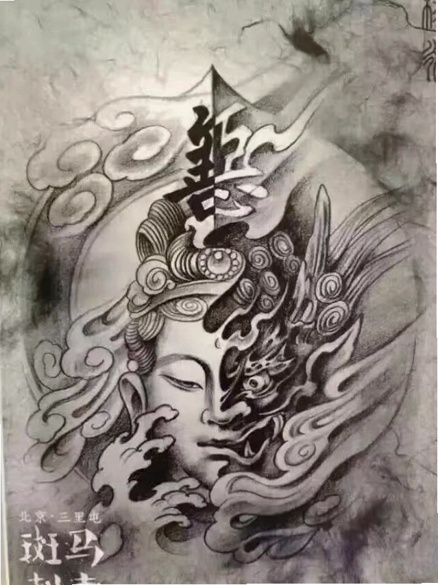 Ý tưởng xăm hình Phật giáo kết hợp với hình ảnh samurai