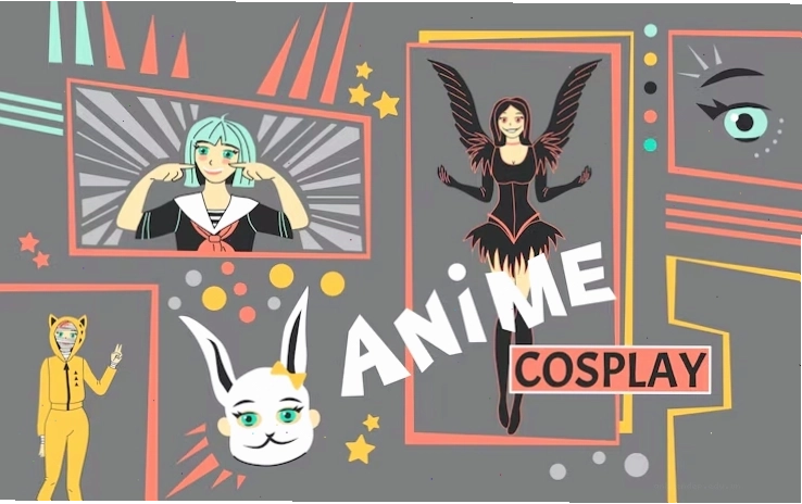 Bản thiết kế collage phong cách cosplay và lối sống manga