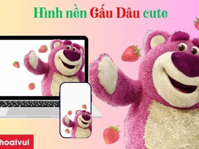Tuyển tập hình nền điện thoại gấu dâu cute và dễ thương cho năm 2026